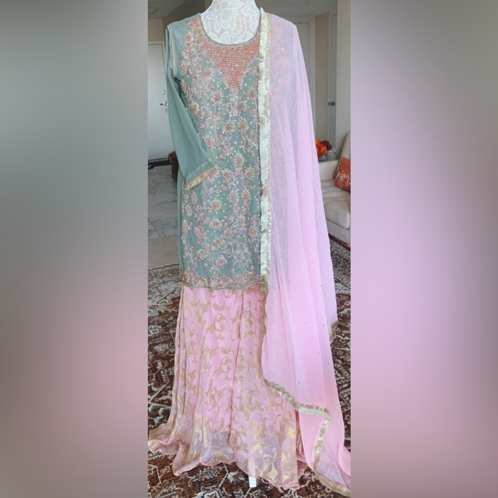 Pakistani palazzo suit.